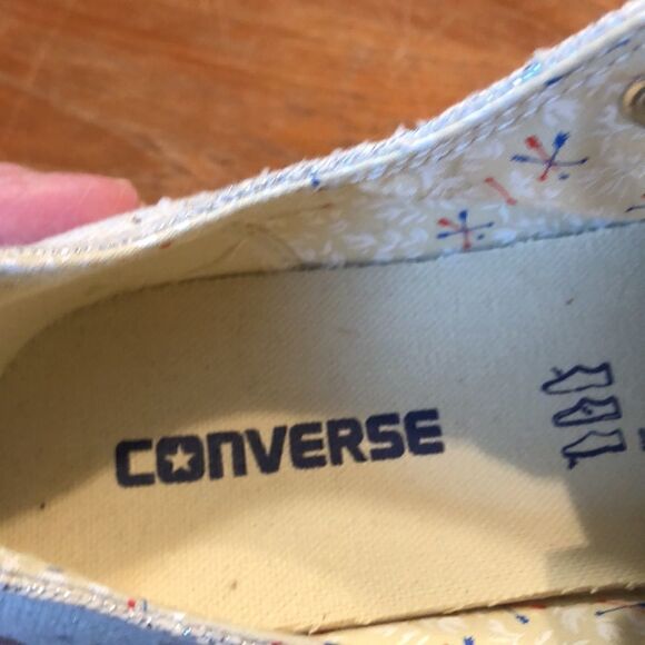 Converse Shoes Allstar low cut natural shoes sparkle! Red & blue arrow print 8 - Picture 13 of 13